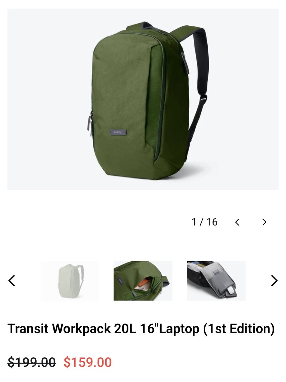 Bellroy 20L Transit Workpack - First edition, Bronze